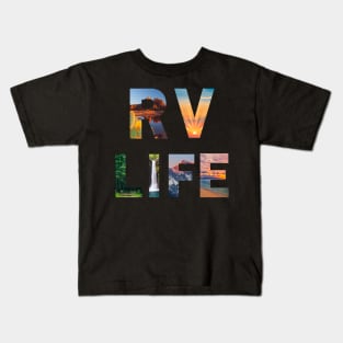 RV Life Camping Adventure Images Kids T-Shirt